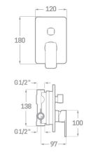 Grifo monomando ducha empotrado 2 vías SKARA - Imagen 4