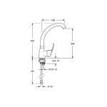 Grifo monomando fregadera vertical caño fundido ENKEL - Imagen 2
