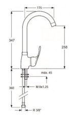 Grifo monomando fregadera vertical CISNE blanco - Imagen 3