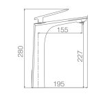 Croquis monomando de lavabo alto ESCOCIA