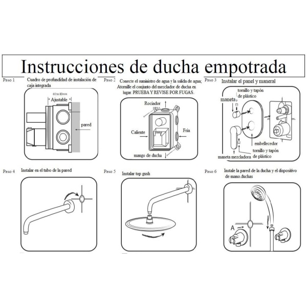 Instrucciones de montaje ducha empotrada DUBLIN IMEX