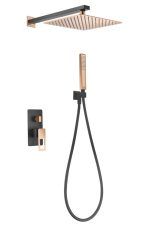 Conjunto de ducha empotrada Negro Oro Rosa Suecia Imex