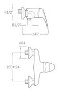 Grifo monomando de ducha BASIC Källa - Imagen 3