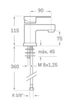 Grifo monomando de lavabo OMNIA - Imagen 3