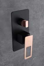 Conjunto de ducha empotrada Negro Oro Rosa Suecia Imex - Imagen 4