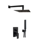 Conjunto de ducha a pared negro mate SKARA