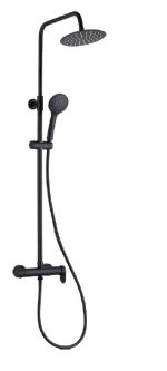 Columna ducha monomando con distribuidor integrado Negro Mate Ergos