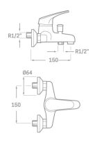 Grifo monomando de baño BASIC - Imagen 2
