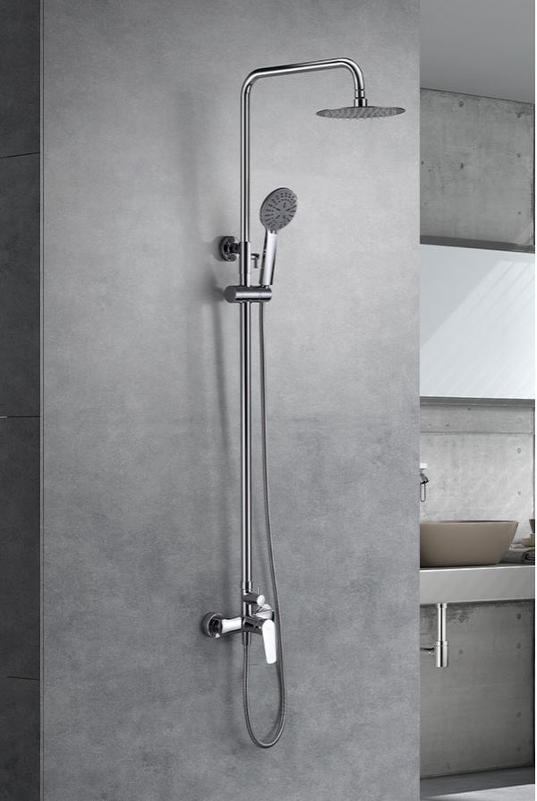Columna ducha monomando con distribuidor integrado Negro Mate Ergos - La  fontanería en casa