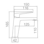 Grifo monomando de lavabo Negro Mate Art Imex - Imagen 3