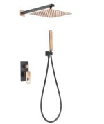 Conjunto ducha empotrada negro oro rosa Suecia Imex