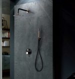 Conjunto de ducha empotrado negro y oro rosa Milos Imex - Imagen 6