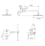 Conjunto de ducha empotrado negro y oro rosa Milos Imex - Imagen 7