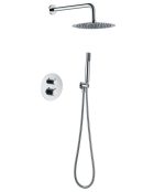 Conjunto de ducha termostática empotrado cromo Line Imex