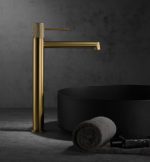 Grifo monomando lavabo caño alto oro cepillado LINE Imex - Imagen 2