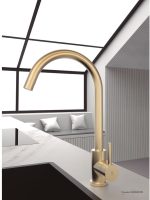 Grifo monomando fregadero PLENUM inox. oro cepillado Källa - Imagen 2