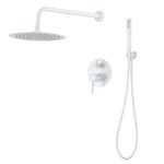 VALAZ Ducha empotrada monomando a pared redonda blanco - Serie Jucar - 30cm