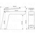 VALAZ Grifo lavado monomando cuadrado cromado con maneta hueca serie Cabrera - Imagen 2