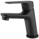 VALAZ Grifo de lavabo curvo monomando negro - Serie Pisuerga