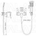 VALAZ Grifo de ducha cuadrado monomando cromado serie Vinalopo - Imagen 2