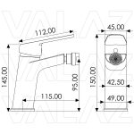 VALAZ Grifo de bidé curvo monomando cromado serie Pisuerga - Imagen 2