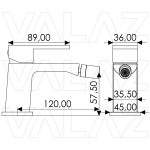 VALAZ Grifo de bidé cuadrado monomando negro mate - Serie Carrion - Imagen 2