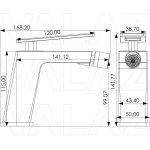 VALAZ Grifo bidet monomando cuadrado negro mate con maneta hueca - Serie Cabrera - Imagen 2