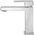 VALAZ Grifo de lavabo con apertura en agua fría monomando cuadrado cromado serie Muga - Imagen 2