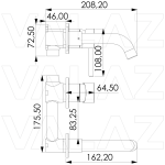 VALAZ Grifo lavabo empotrado redondo monomando dorado envejecido con caño de 15CM - Serie Guadiana - Imagen 2