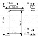 VALAZ Grifo de lavabo alto pica redondo monomando negro mate serie Viar - Imagen 2