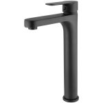 VALAZ Grifo de lavabo alto pica redondo monomando negro mate serie Viar