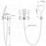VALAZ Grifo de ducha/Bañera monomando cromado serie Magro - Imagen 3