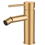 VALAZ Grifo de bidé con apertura en agua fría monomando redondo oro mate con protección PVD  - Serie Ason
