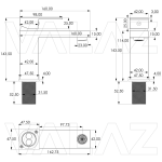 VALAZ Grifo lavabo monomando cuadrado dorado cepillado - Serie Segura - Imagen 2