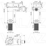 VALAZ Grifo bidet monomando cuadrado dorado cepillado - Serie Segura - Imagen 2