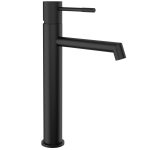 VALAZ Grifo de lavabo alto para pica monomando caño recto acabado maneta luxury negro mate - Serie Casares