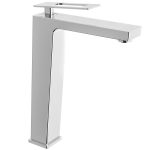 VALAZ Grifo de lavabo alto pica monomando cuadrado cromado maneta hueca serie Cabrera