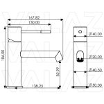 VALAZ Grifo de lavabo monomando caño recto acabado maneta luxury negro mate - Serie Casares - Imagen 2