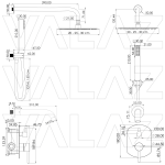 VALAZ Ducha empotrada de bañera ovalada a pared dorado cepillado - Serie Duero - 25cm - Imagen 2