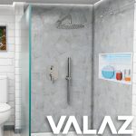 VALAZ Ducha empotrada monomando pared ovalada redonda cromado  Serie Duero - 25cm - Imagen 3