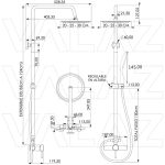 VALAZ Barra de ducha monomando redonda ajustable hasta 120CM oro mate con protección PVD - Serie Ebro - 30cm - Imagen 2