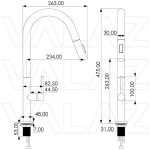 VALAZ Grifo cocina alto extraíble monomando negro mate - Serie Eufrates - Imagen 2
