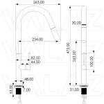 VALAZ Grifo cocina alto extraíble monomando cromado serie Eufrates - Imagen 2