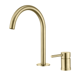 VALAZ Grifo de lavabo encastrado monomando cuello cisne oro mate con protección PVD - Serie Aragón
