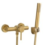 VALAZ Grifo de ducha monomando oro mate con protección PVD - Serie Palancia