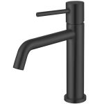 VALAZ Grifo de lavabo monomando redondo negro mate - Serie Ebro