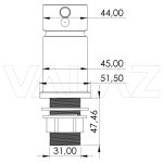 VALAZ Grifo de lavabo encastrado monomando alto para pica oro mate con protección PVD - Serie Guadalope - Imagen 2