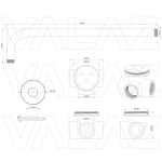 VALAZ Ducha empotrada monomando 1 vía redonda dorado cepillado a pared - Serie Guadiana - 30cm - Imagen 2