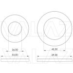 VALAZ Grifo lavabo empotrado redondo monomando dorado envejecido con caño de 15CM - Serie Guadiana - Imagen 5