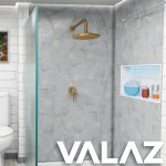 VALAZ Ducha empotrada monomando 1 vía redonda dorado envejecido a pared - Serie Guadiana - Imagen 4